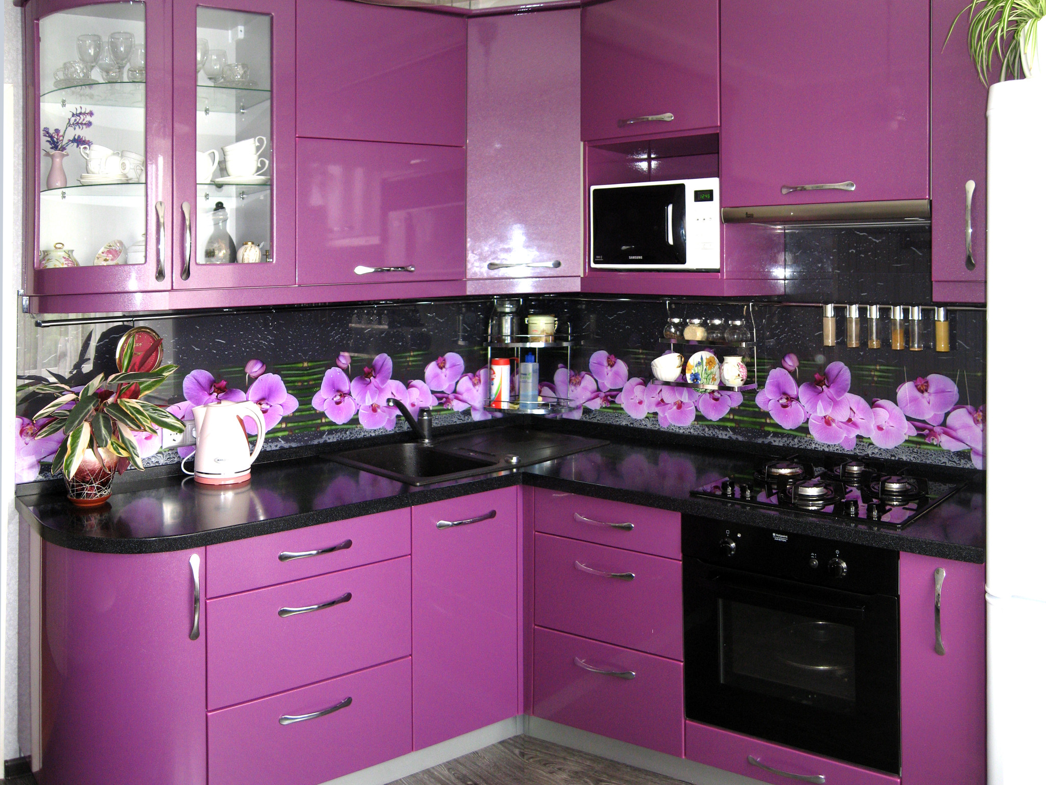 Угловая Фиолетовая Кухня