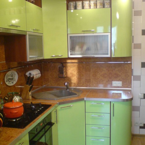 Кухня маленькая зеленая заказать в Красково и Кратово